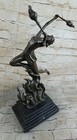 Art Deco Style Genuine Bronze Artwork Handcrafted Detailed Sculpture Statue