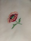 Vintage Mid Century Kitchen Dining Tea Floral Embroidered Napkin Pair 9    X 10   