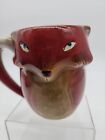 Gibbon Home 3d Figural Fox Tea Coffee Mug Cup Red 18oz Stoneware Pottery