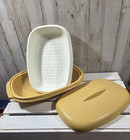 Vintage Tupperware Microwave Steamer 3-piece Set Harvest Gold 1273-6