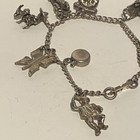 925 Sterling Silver Solid Charm Bracelet W 9 Charms Vintage Wheels Move