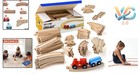 Wooden Train Tracks 52 Pcs   2 Bonus Trains Compatible With Thomas Brio Kids