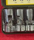 Vintage 8pc Set 3 8   drive Universal Joint Swivel Sockets Metric W metal Case