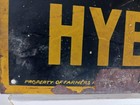 Antique Vtg Tin Litho Sign  farmer s Flying Hogs  Ear Of Corn Airplane 13 X 9 