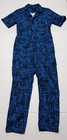 Wildfang The Essential Short Sleeve Coveralls Jumpsuit Blue Black Print Size M