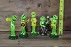 Vintage Rare Seven Corporation Frog 5 Piece Set Pottery Ceramic Figurine No Box