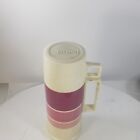 Vtg Retro 70s 80s Coffee Thermos 22f Red Tones Striped