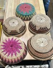 Vintage Handwoven Coiled Basket Lot Of 5 Southwest Native Style Woven Bowls