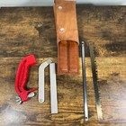 Vintage Wyoming Saw 11    Compact Hunting Camping Saw Blades And Leather Cover 