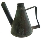 Early Antique Copper Coal Miners Teapot Oil Lamp - Vintage Mining Wick Lantern