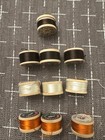 10 Vintage Lot Pure Silk Sewing Thread  Buttonhole Twist Original Wooden Spools
