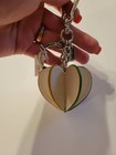 Nwt Coach 3d Heart Leather Bag Charm Keychain White multicolor Detachable 89532