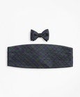 Nib Usa Brooks Brothers L xl Blackwatch Plaid Cummerbund   Self Tie Bow Tie Silk