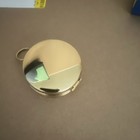 Round Gold Tone Metal Hinged Compass