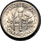 Usa 1955-d  10 Cent Roosevelt Dime Silver Coin From Original Roll Ch bu
