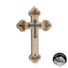 Wall Wood Cross Vintage Jerusalem Gemstones Antique Style Decor 15 