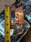Antique Ornate Copper Metal Door Backplate Strike Plate W  Latch Cutout