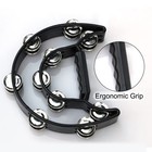Tambourine Double Row Hand Held Percussion Tambourine With Metal Jingles For    