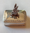 Sterling Silver 925 Vintage Articulated Bunny Pill Box