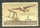 Travelstamps  Us Philippines Airmail Stamps 1941 Sc  c62 1 Peso Mint Mnh Og