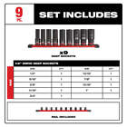 Milwaukee 49-66-7022 Shockwave 1 2  Drive Sae  6 Point Socket Set - 9pc
