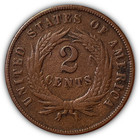 1868 Two Cent Piece Very Fine Vf Coin  21361