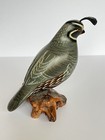 Artist Signed Chris Olson  Hand Carved Painted Bird California Quail   9 Inches