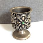 Vintage Ornate Silver Tone Floral Capri Crest Coat Of Arms Goat Toothpick Holder