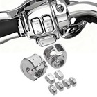 Chrome Motorcycle Handlebar Switch Housing Cover W button Caps Kit