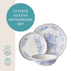 The Pioneer Woman Agatha 12-piece Stoneware Dinnerware Set  Blue
