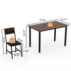 5 Piece Metal Wood Indoor Dinning Table Furniture Set 4 Diningchairs