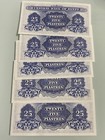 Egypt Banknote 1963 Central Bank 5 Of 25 Piastres Uncirculated
