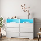 6 Drawer Dresser Storage Cabinet Chests Of Drawer With Led Lights For Bedroom