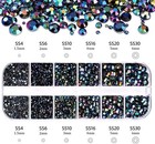 5320 Pieces Flat Back Gems Round Crystal Rhinestones 6 Sizes  1 5-6 Mm  Colorful