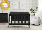 Simmons Kids Carter 6-in-1 Convertible Baby Crib Greenguard Gold Black Ebony