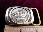 Vintage Captain Black Pipe Tobacco Belt Buckle Solid Brass 2 Inches