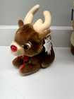 Vtg Applause Rudolph The Red Nosed Reindeer Musical Light-up Plush  lot Of 2 