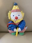 Vintage 1990s Eden Toys Plush Clown Rattle Rings Baby Toy Red Yellow Green 8 5 