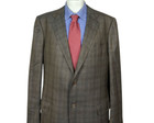 Ermenegildo Zegna 15 Milmil Blazer Jacket Brown Glen Plaid 2 Button Men s 44l