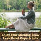 Ozbsp Disposable Paper Coffee Cups   Lids 16 Oz  90 Pack Ripple Wall Design