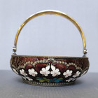 Vintage Russian Soviet Era Gilded Enamel Silver 825 Sugar Bowl 216g