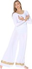 Danzcue Womens Praise Dance Palazzo Pant Small-medium  White-gold 