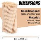 500 Count Toothpicks - Wooden Premium Tooth Picks For Box-500pcs 