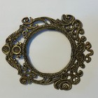 Vintage Ornate Picture Frames Set Of 2 Oval Round Filigree Cast Metal Decor