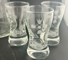 Vintage Decanter shot Glass Set Etched Glass 7 Pieces