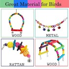 7pcs Pack Wood Parrot Toys Bird Toy Cage Bird Accessories Swing Suspension Bridg