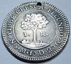 1824-ng M Guatemala Central American Republic 1 Reales Silver Antique Holed Coin