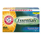 Arm   Hammer Essentials Dryer Sheets Mountain Rain 144 Sheets box 6 Boxes carton