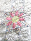 Vtg Flour Feed Sack Grandmother   s Flower Garden Hand Stitched Quilt 92  X 85