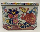 Vintage Daher Tin Box Octagonal Floral Courting Couple Made In England